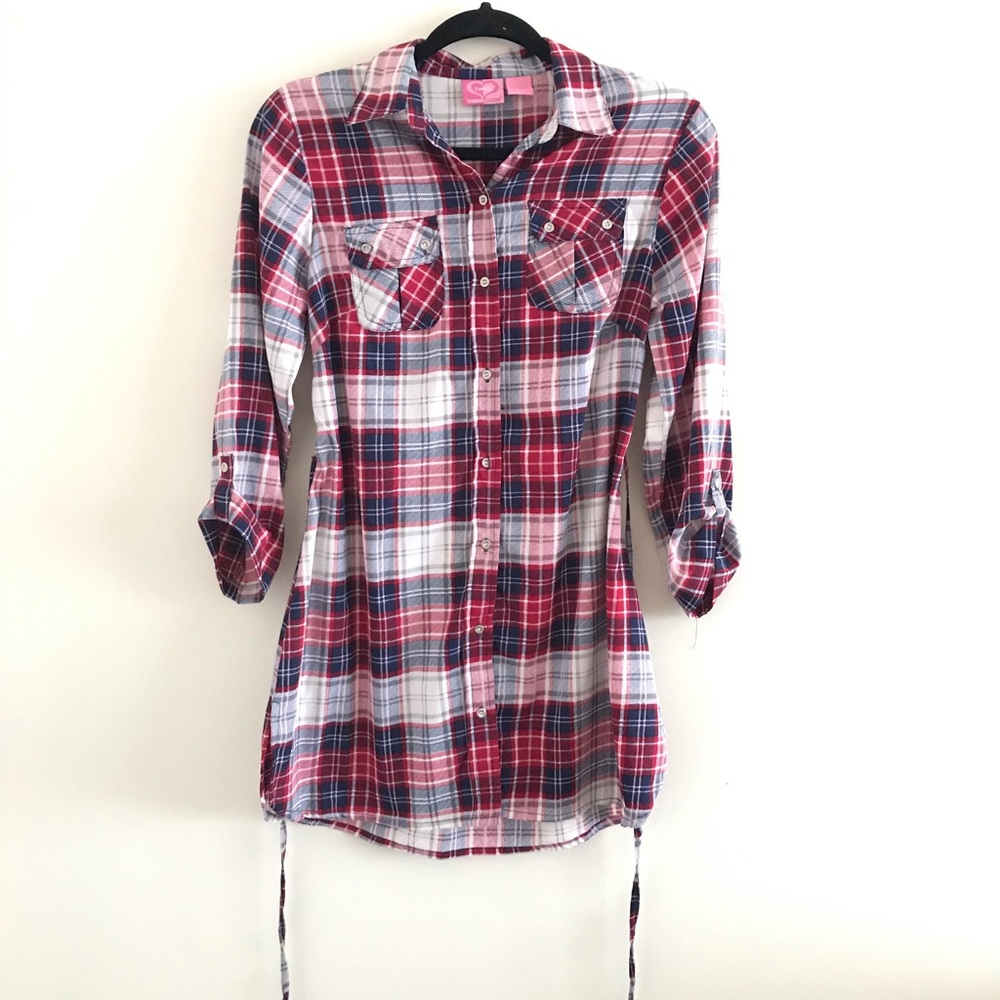 Plaid Maternity Top
